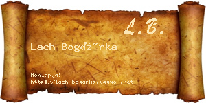 Lach Bogárka névjegykártya